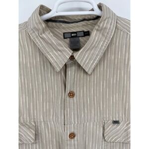 REI Co-op XXL Mens Striped Short Sleeve Button‎ Up Shirt Outdoor Casual Wear